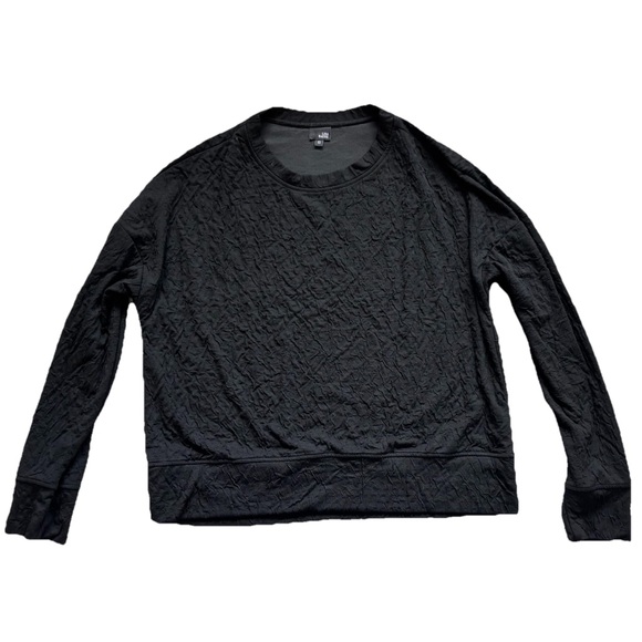 LISA BAYNE Black Textured Women's Top Small Minimalist Modern Chic Comfy Artsy - Picture 1 of 6